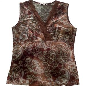 Vintage Y2K Velvet Burnout Top